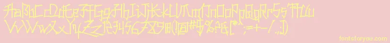 Konfuciuz Font – Yellow Fonts on Pink Background