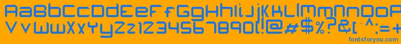 EduardoBarrasa-Schriftart – Blaue Schriften auf orangefarbenem Hintergrund