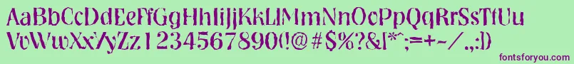 NashvillerandomRegular Font – Purple Fonts on Green Background