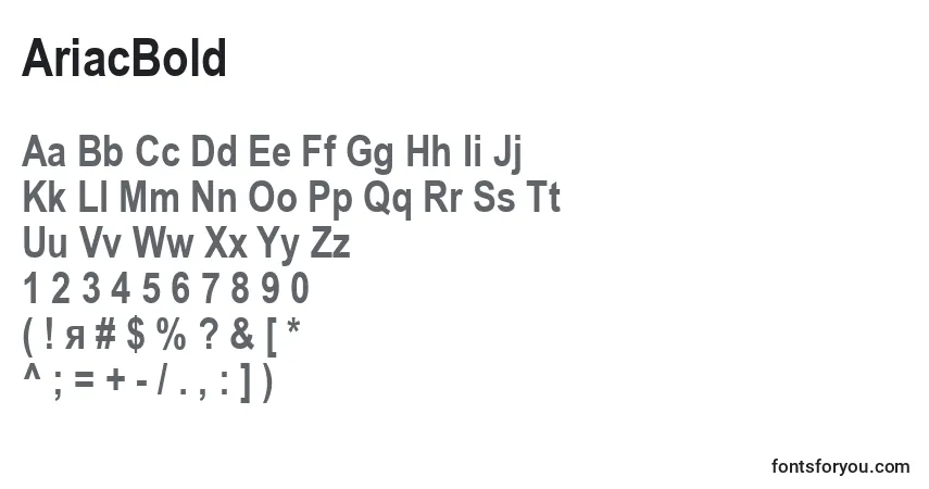 Fuente AriacBold - alfabeto, números, caracteres especiales