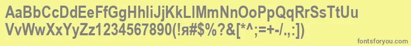 AriacBold Font – Gray Fonts on Yellow Background