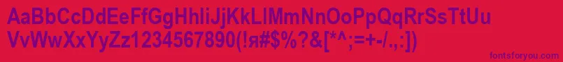 AriacBold Font – Purple Fonts on Red Background