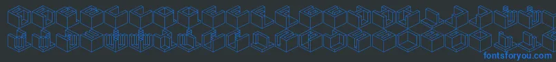 Qbicle4 Font – Blue Fonts on Black Background
