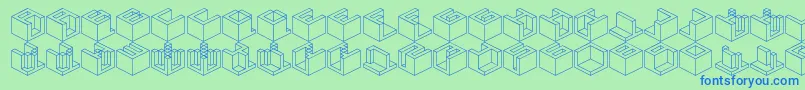 Qbicle4 Font – Blue Fonts on Green Background