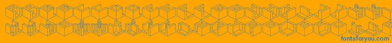 Qbicle4 Font – Blue Fonts on Orange Background