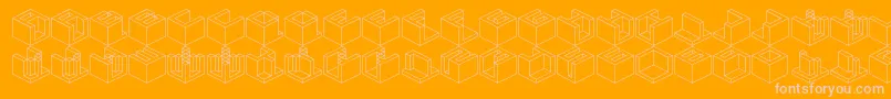 Qbicle4-Schriftart – Rosa Schriften auf orangefarbenem Hintergrund