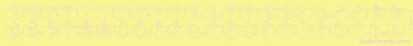 Qbicle4 Font – Pink Fonts on Yellow Background
