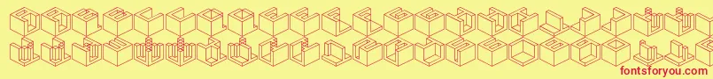 Qbicle4 Font – Red Fonts on Yellow Background