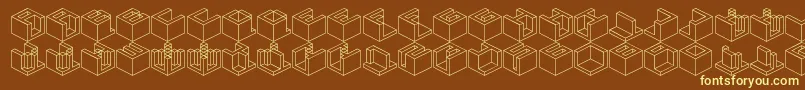 Qbicle4 Font – Yellow Fonts on Brown Background