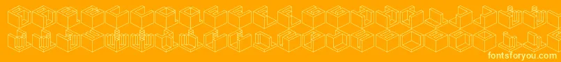 Qbicle4 Font – Yellow Fonts on Orange Background