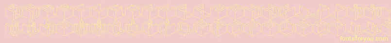Qbicle4-Schriftart – Gelbe Schriften auf rosa Hintergrund