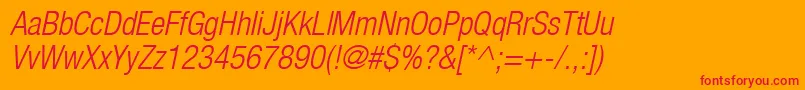 Weitere Informationen zur Heaveneticacond4Ltoblsh-Schriftart Heaveneticacond4Ltoblsh-Schriftart – Rote Schriften auf orangefarbenem Hintergrund