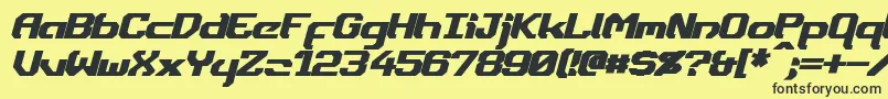 DynothermBoldItalic Font – Black Fonts on Yellow Background