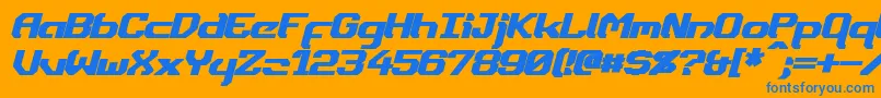 DynothermBoldItalic Font – Blue Fonts on Orange Background