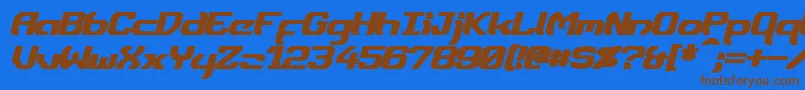 DynothermBoldItalic Font – Brown Fonts on Blue Background