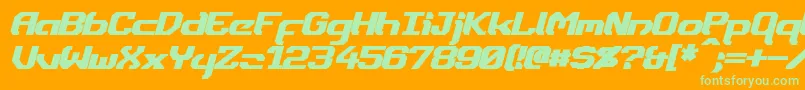 DynothermBoldItalic Font – Green Fonts on Orange Background