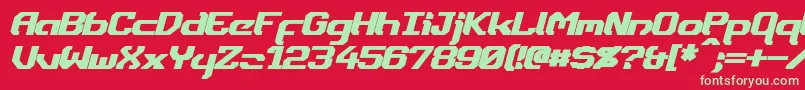 DynothermBoldItalic Font – Green Fonts on Red Background