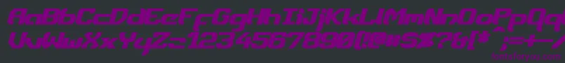 DynothermBoldItalic-Schriftart – Violette Schriften auf schwarzem Hintergrund