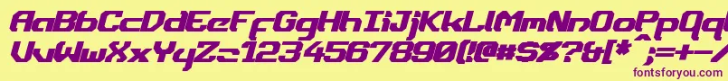 More about DynothermBoldItalic Font DynothermBoldItalic Font – Purple Fonts on Yellow Background