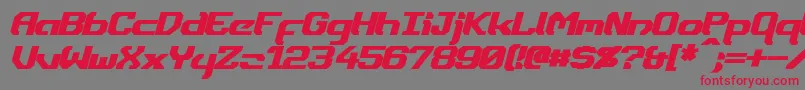 フォントDynothermBoldItalic – 赤い文字の灰色の背景
