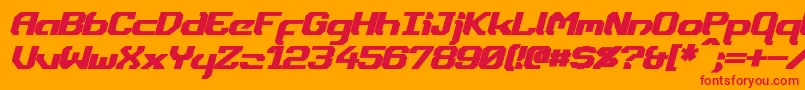 DynothermBoldItalic Font – Red Fonts on Orange Background