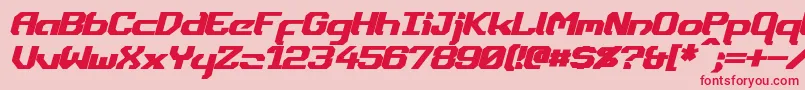 DynothermBoldItalic Font – Red Fonts on Pink Background
