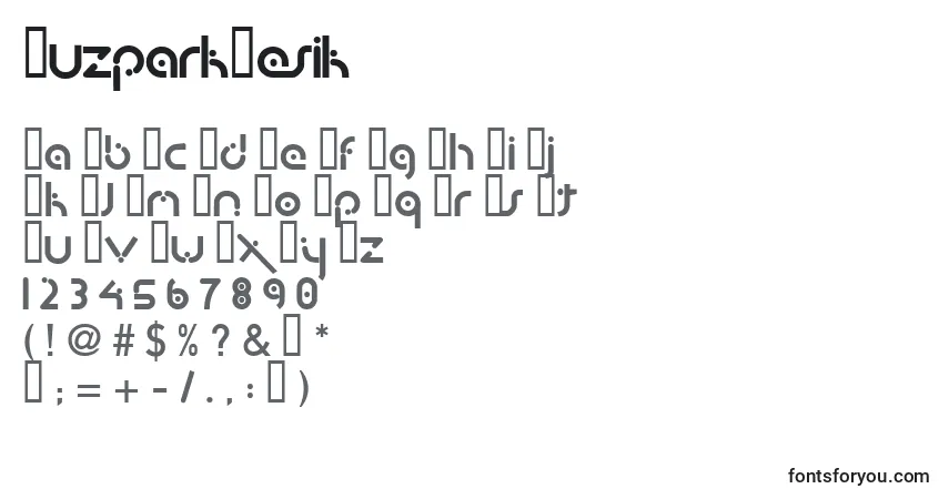Fuente BuzparkKesik - alfabeto, números, caracteres especiales