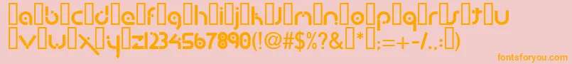 BuzparkKesik-Schriftart – Orangefarbene Schriften auf rosa Hintergrund