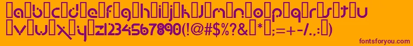 BuzparkKesik-Schriftart – Violette Schriften auf orangefarbenem Hintergrund