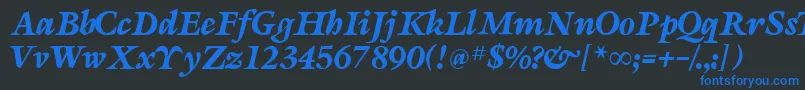 SevillaRegularDb Font – Blue Fonts on Black Background