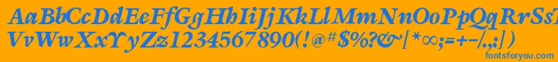 SevillaRegularDb Font – Blue Fonts on Orange Background