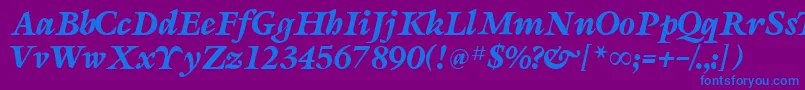 SevillaRegularDb Font – Blue Fonts on Purple Background