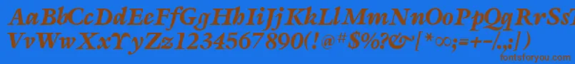 SevillaRegularDb Font – Brown Fonts on Blue Background