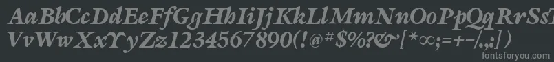 フォントSevillaRegularDb – 黒い背景に灰色の文字