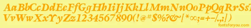 SevillaRegularDb Font – Orange Fonts on Yellow Background