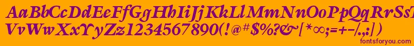 SevillaRegularDb Font – Purple Fonts on Orange Background