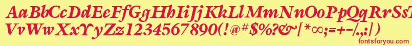 SevillaRegularDb Font – Red Fonts on Yellow Background