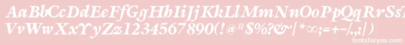 Fonte SevillaRegularDb – fontes brancas em um fundo rosa