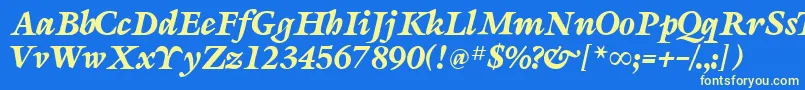 SevillaRegularDb Font – Yellow Fonts on Blue Background