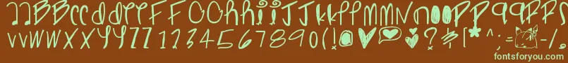 Ghostginger Font – Green Fonts on Brown Background