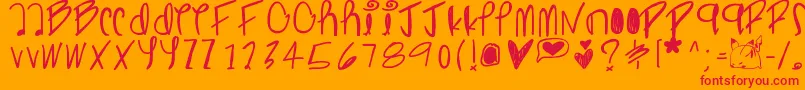 Fonte Ghostginger – fontes vermelhas em um fundo laranja