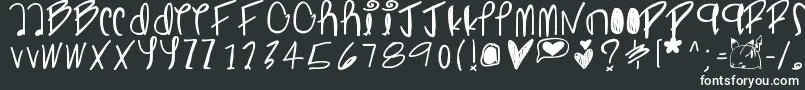 Ghostginger-fontti – valkoiset fontit mustalla taustalla