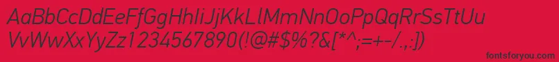 PfdintextproLightitalic Font – Black Fonts on Red Background