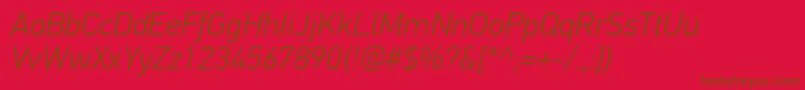 PfdintextproLightitalic Font – Brown Fonts on Red Background