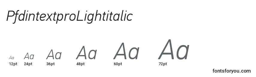 PfdintextproLightitalic Font Sizes