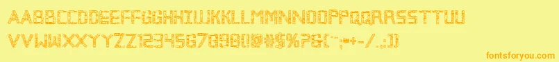 Weitere Informationen zur Brokencyborgout-Schriftart Brokencyborgout-Schriftart – Orangefarbene Schriften auf gelbem Hintergrund