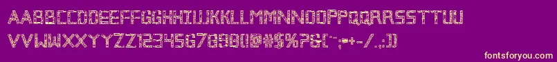 Brokencyborgout Font – Yellow Fonts on Purple Background