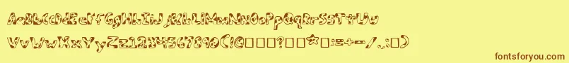 ArmyBeansRegular Font – Brown Fonts on Yellow Background