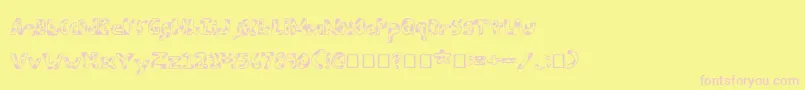 Police ArmyBeansRegular – polices roses sur fond jaune