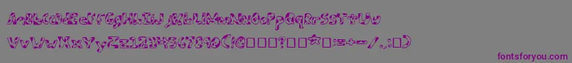フォントArmyBeansRegular – 紫色のフォント、灰色の背景
